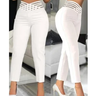 Women's Casual Solid Colour Ribbon Hollow Belt - White
