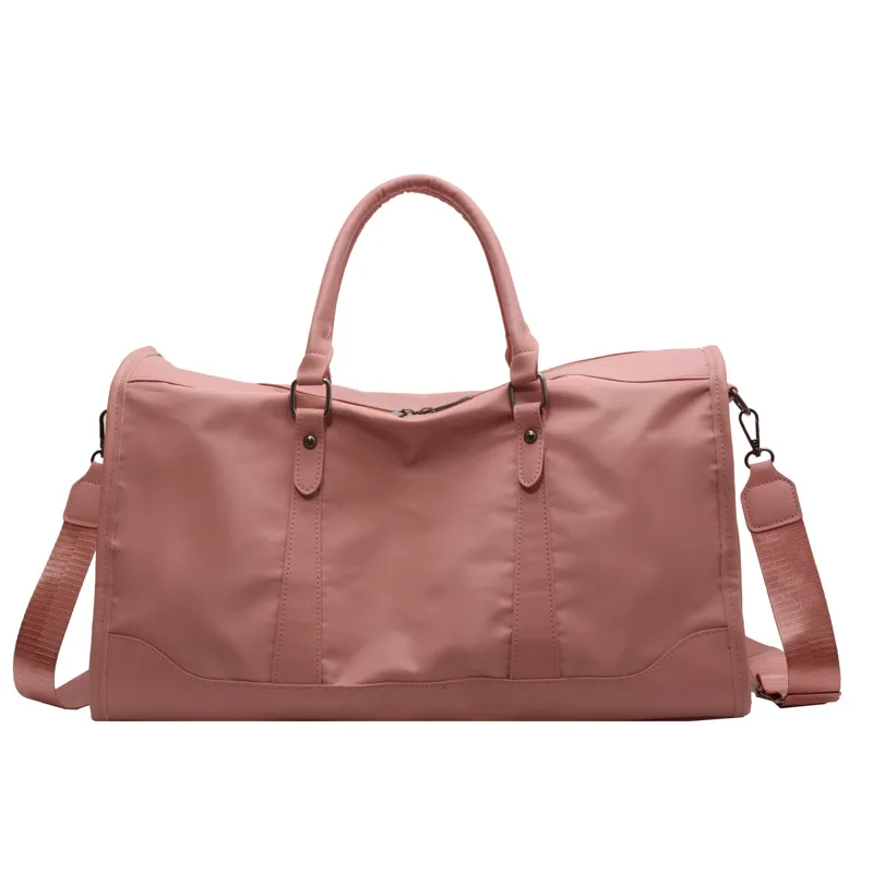 Large Capacity Waterproof And Foldable Female Hand held Luggage Bag Pink - Shop at LoveMi