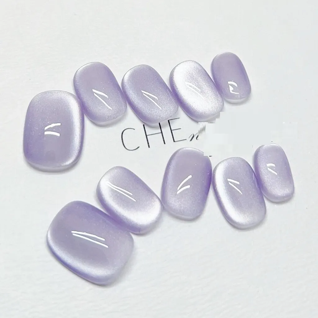 Purple Cat Eye Solid Handmade Wearing Armor Short Style - Short Square Circle