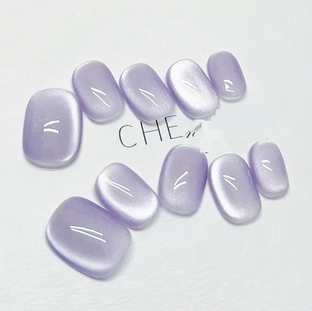 Purple Cat Eye Solid Handmade Wearing Armor Short Style Short Square Circle - Shop at LoveMi