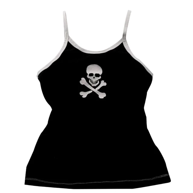 Y2g Midriff baring Top Skull Print Milky White - Shop at LoveMi
