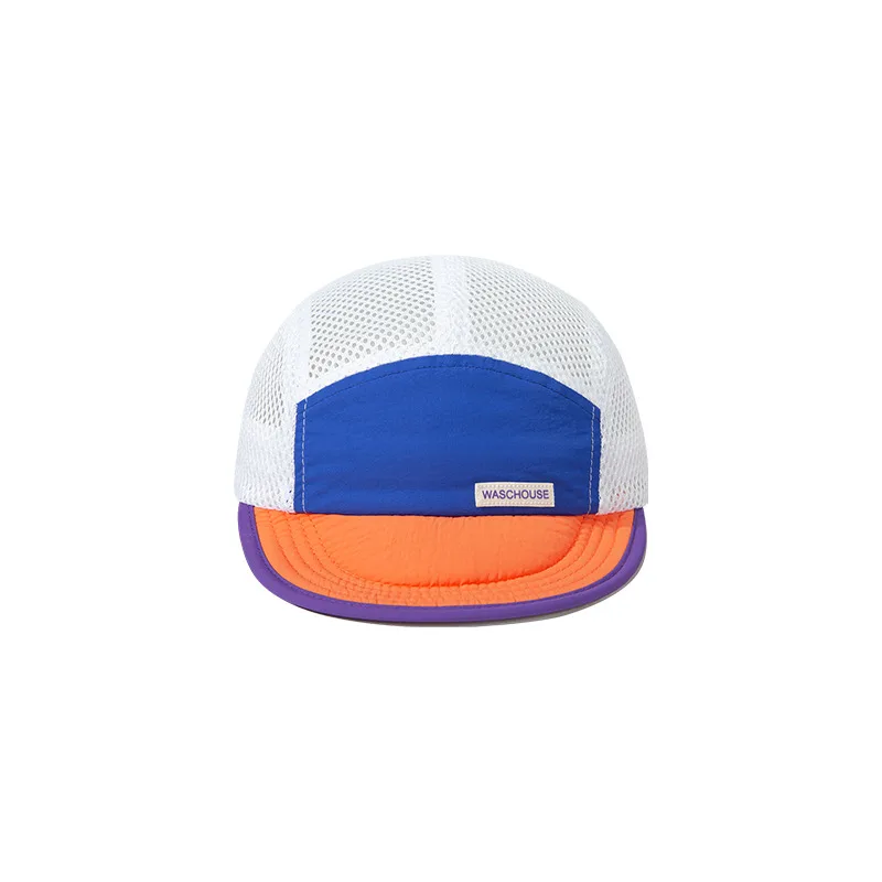 Storage Outdoor Flat Brim Five-piece Sun Hat - Blue Color Matching