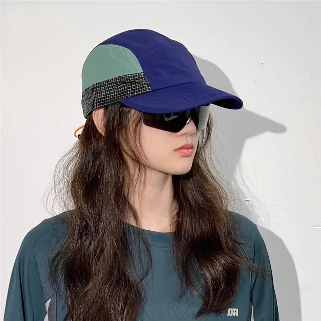 Retro Contrast Color Fast drying Outdoor Breathable Baseball Cap Navy Blue - Shop at LoveMi