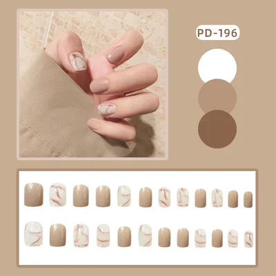 Wear Nail Manicure Fake Nail Tip Stickers Finished Product Nail Tip Frosted Ballet Nail Sticker Style196 - Shop at LoveMi
