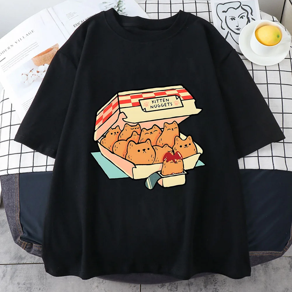 Cute Cat Biscuits Dipping Sauce Print Black - Shop at LoveMi