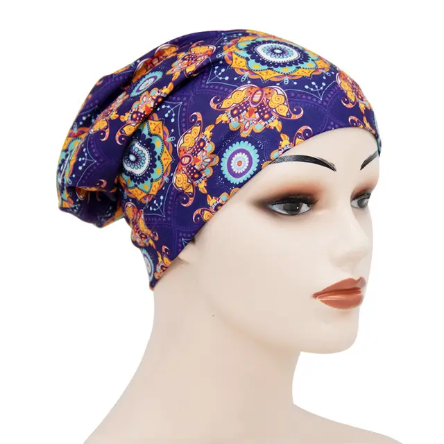 Elastic Cotton Printed Double layer Lining Satin Nightcap Yh0011 - Shop at LoveMi