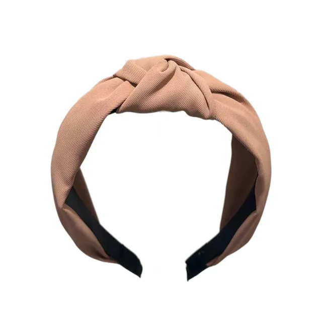 Fabric Craft Knotted Headdress Vintage Leopard Print Wide Brim Hair Band Khaki - Shop at LoveMi
