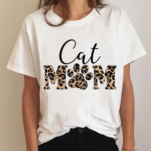 Women's Short Sleeve Cat Print Mgq27852 - Shop at LoveMi