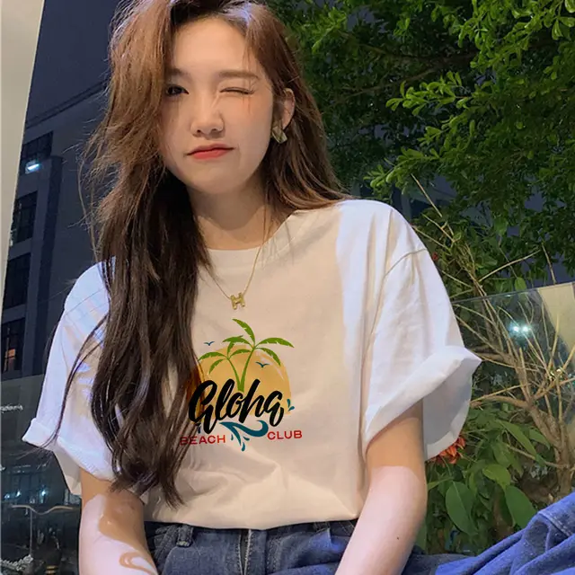 Short sleeved Women's Clothing Ins Fashion Printing Fashion All matching Coconut Island - Shop at LoveMi