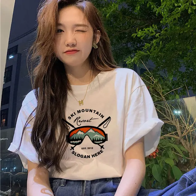 Short sleeved Women's Clothing Ins Fashion Printing Fashion All matching Ski Goggles - Shop at LoveMi