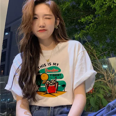 Short sleeved Women's Clothing Ins Fashion Printing Fashion All matching Watermelon Beverage - Shop at LoveMi