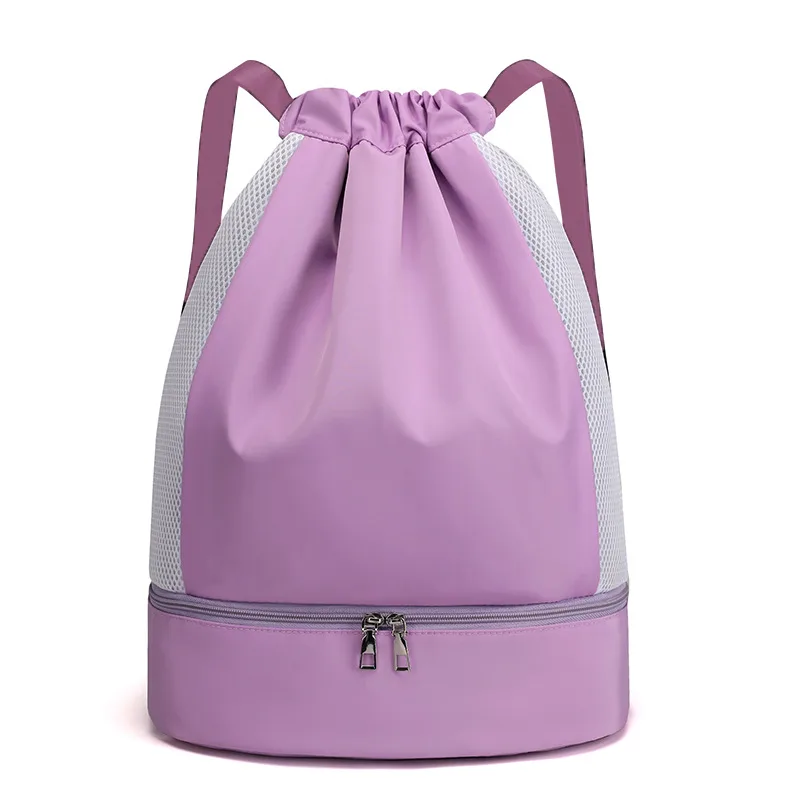 Drawstring Large Capacity Fitness Dry Wet Separation Backpack Purple - Shop at LoveMi
