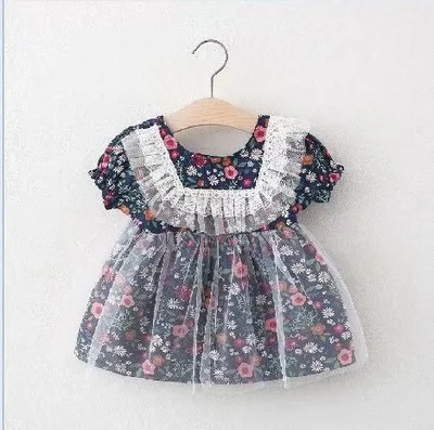 Summer Printed Short Sleeve Girl Dress Black - Shop at LoveMi