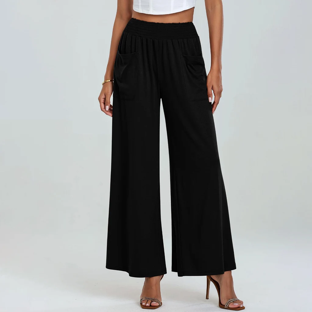 High Waist Wide Leg Pants Sports Pants Loose Hip Lifting Women - Black