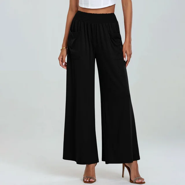 High Waist Wide Leg Pants Sports Pants Loose Hip Lifting Women Black - Shop at LoveMi