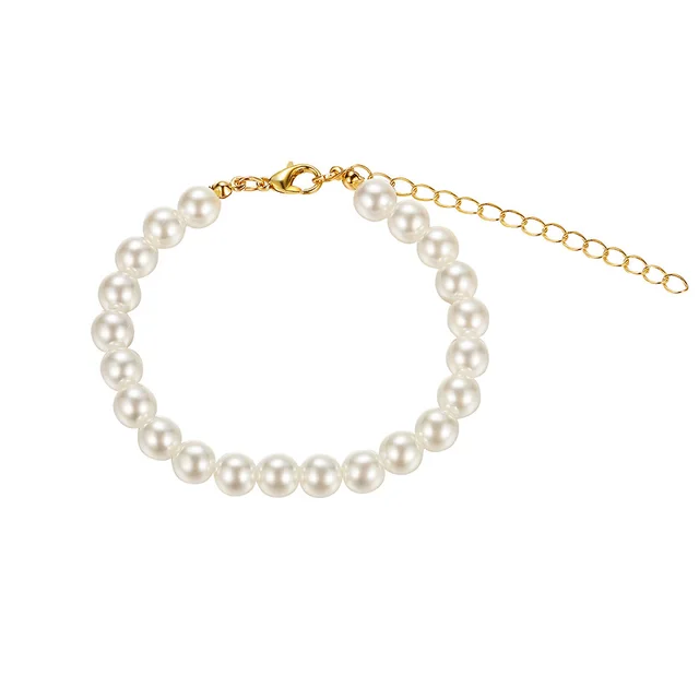 Vintage Pearl Necklace Women's High grade Ins Style Simple 5620304 8Mm Bracelet - Shop at LoveMi
