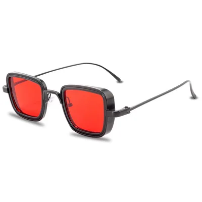 Women's Retro Fat Edge Square Trendy Outdoor Fashion Black Frame Red - Shop at LoveMi