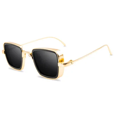 Women's Retro Fat Edge Square Trendy Outdoor Fashion Gold Frame Black - Shop at LoveMi