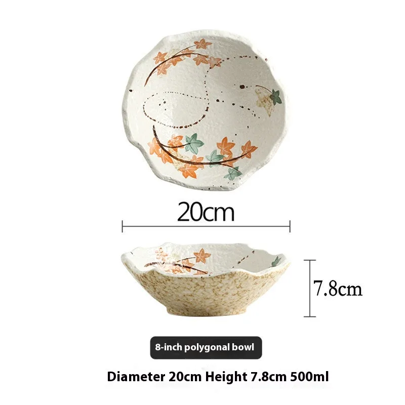 Creative Strange Shape Ceramic Bowl Salad Rice Tableware - 8Inches