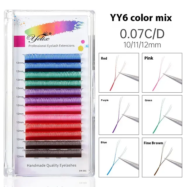 Close fitting False Eyelashes Natural Thick Y shaped Yy Six Mixed Color D - Shop at LoveMi