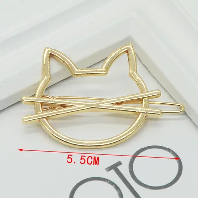 Cupid Heart shaped Five pointed Alloy Hair Accessories X Cat Head Gold 24 - Shop at LoveMi