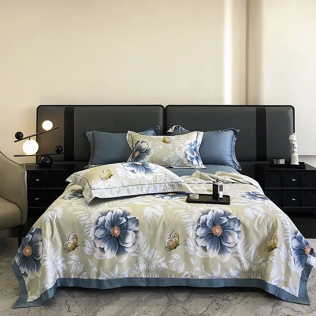 Washable Tencel Summer Cooling Duvet Airable Cover Washable Butterfly Incense Gold - Shop at LoveMi