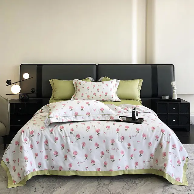 Washable Tencel Summer Cooling Duvet Airable Cover Washable Rose Garden - Shop at LoveMi