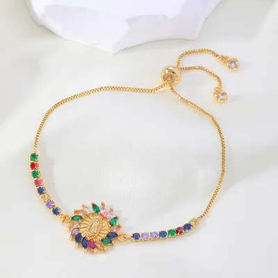 Copper Micro Inlay Color Zirconium Geometric Bracelet H1063 4 - Shop at LoveMi