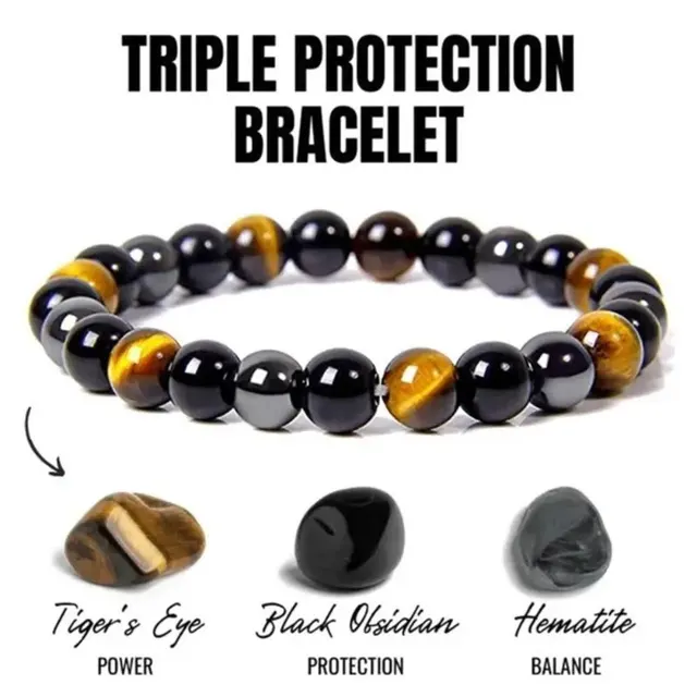Same Unisex Style Couple Tigereye Protection Bracelet L0393 - Shop at LoveMi