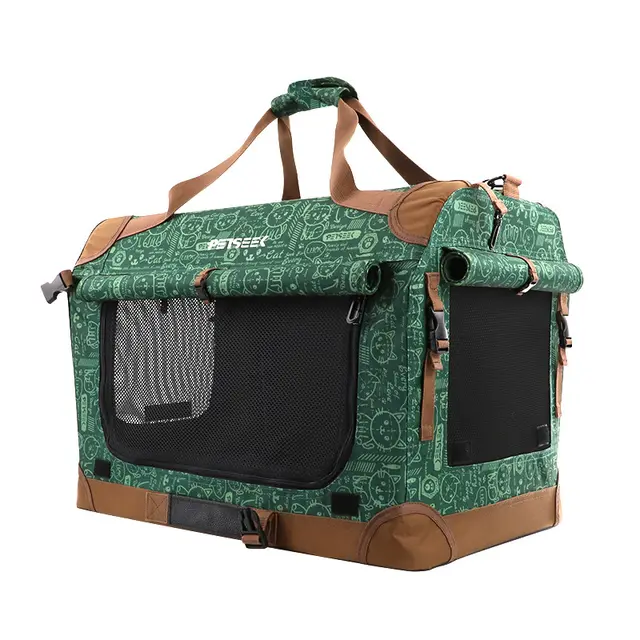 Car Oversized Cat Bag Pet Outing Folding Bag Green Printed - Shop at LoveMi