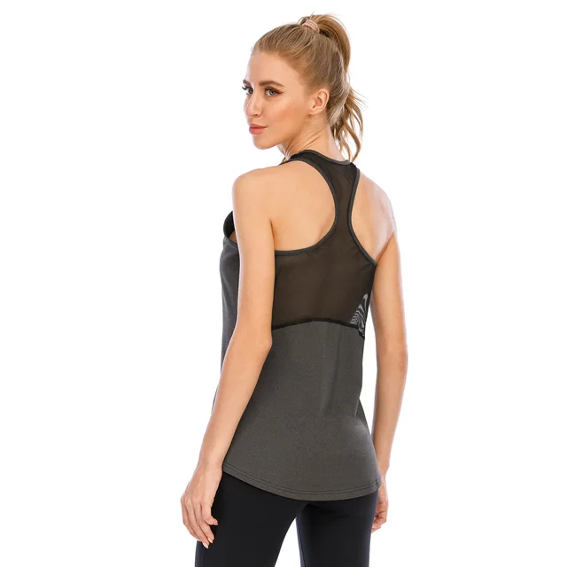 Sports Yoga Mesh Stitched Backless Training Vest Black - Shop at LoveMi