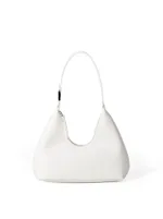 Korean Niche Design One Shoulder Underarm Baguette Bag - White