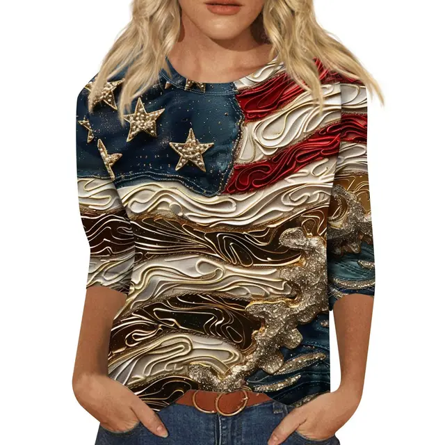Long Sleeve Round Neck Slim Summer Tie dyed Printed Clothing 3W5Zf8J - Shop at LoveMi