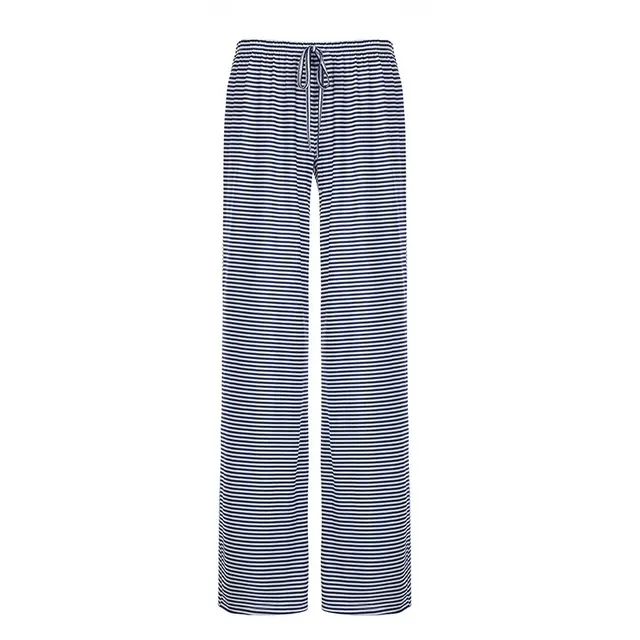 Women's Striped Print Trousers Y2K Fashion Casual Lace Up Home Straight Wide leg Pants Blue - Shop at LoveMi