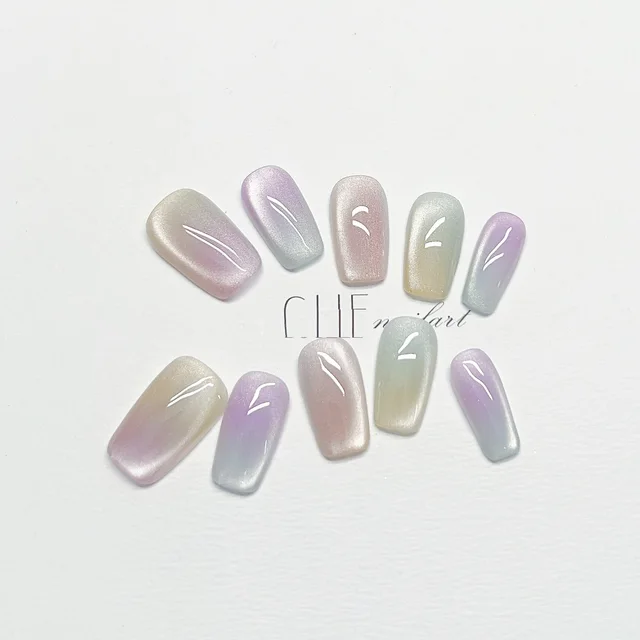 New Summer Colorful White Student Finished Wear Nail Tip Detachable Middle Rectangular - Shop at LoveMi