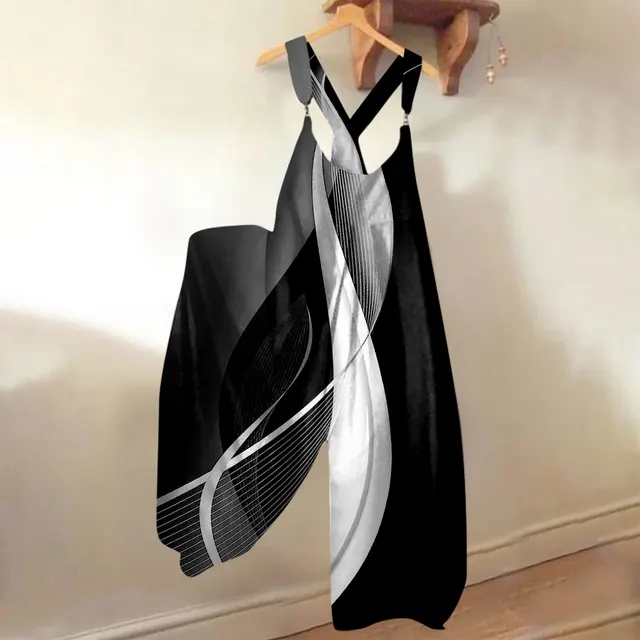 Women's Knitted Pocket Printed Loose Casual Jumpsuit 11 Style - Shop at LoveMi