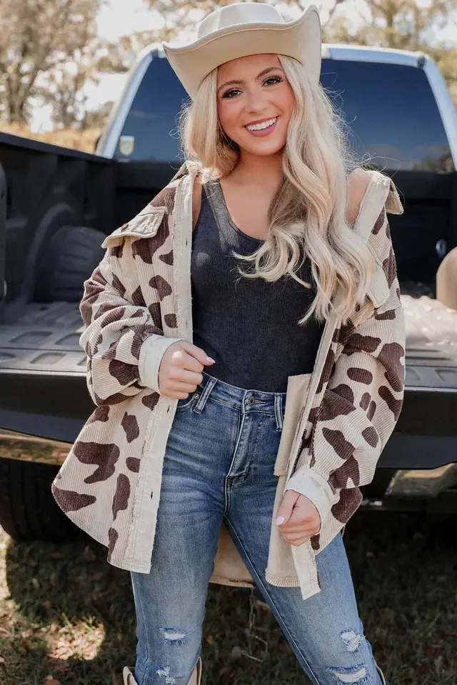 Cardigan Top Leopard Print Single breasted Mid length Shallow Cow - Shop at LoveMi
