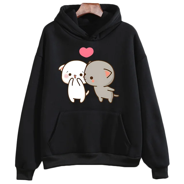 New Printed Pocket Drawstring Hoodie Black - Shop at LoveMi