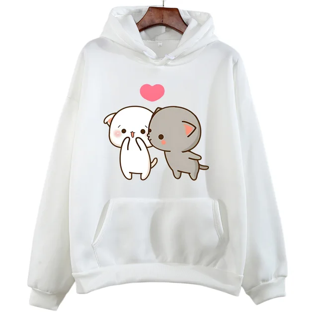 New Printed Pocket Drawstring Hoodie Light Gray - Shop at LoveMi