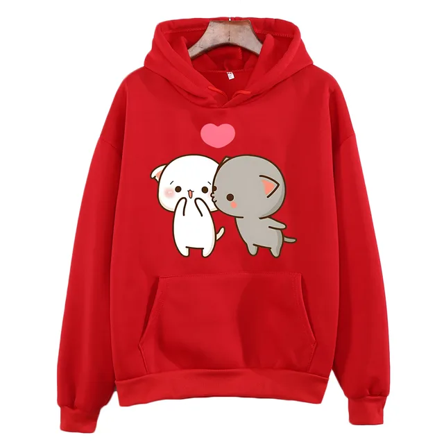 New Printed Pocket Drawstring Hoodie Red - Shop at LoveMi