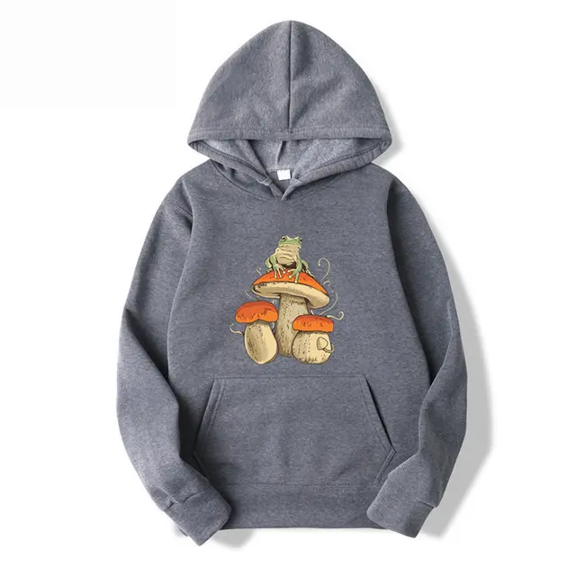 Sweatshirt Plain Letter Printed Kangaroo Pocket Drawstring Hoodie Dark Gray - Shop at LoveMi