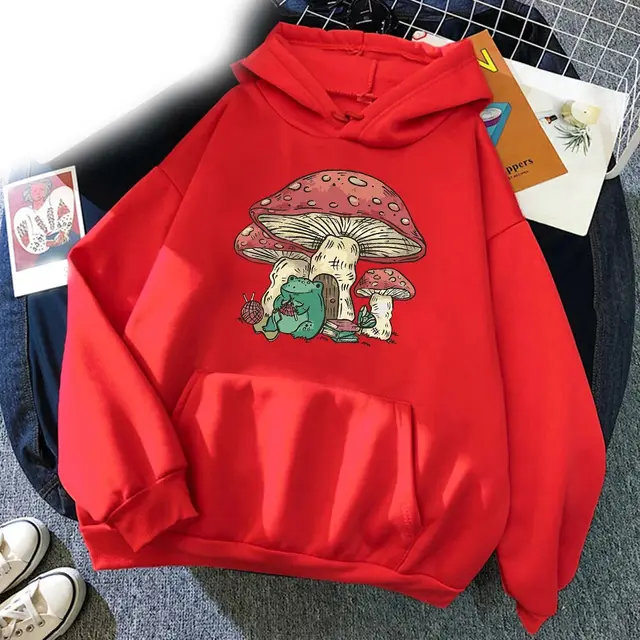 Sweatshirt Plain Letter Printed Kangaroo Pocket Drawstring Hoodie Red - Shop at LoveMi