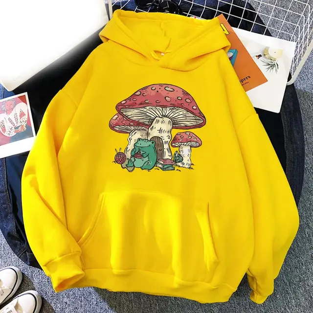 Sweatshirt Plain Letter Printed Kangaroo Pocket Drawstring Hoodie Yellow - Shop at LoveMi