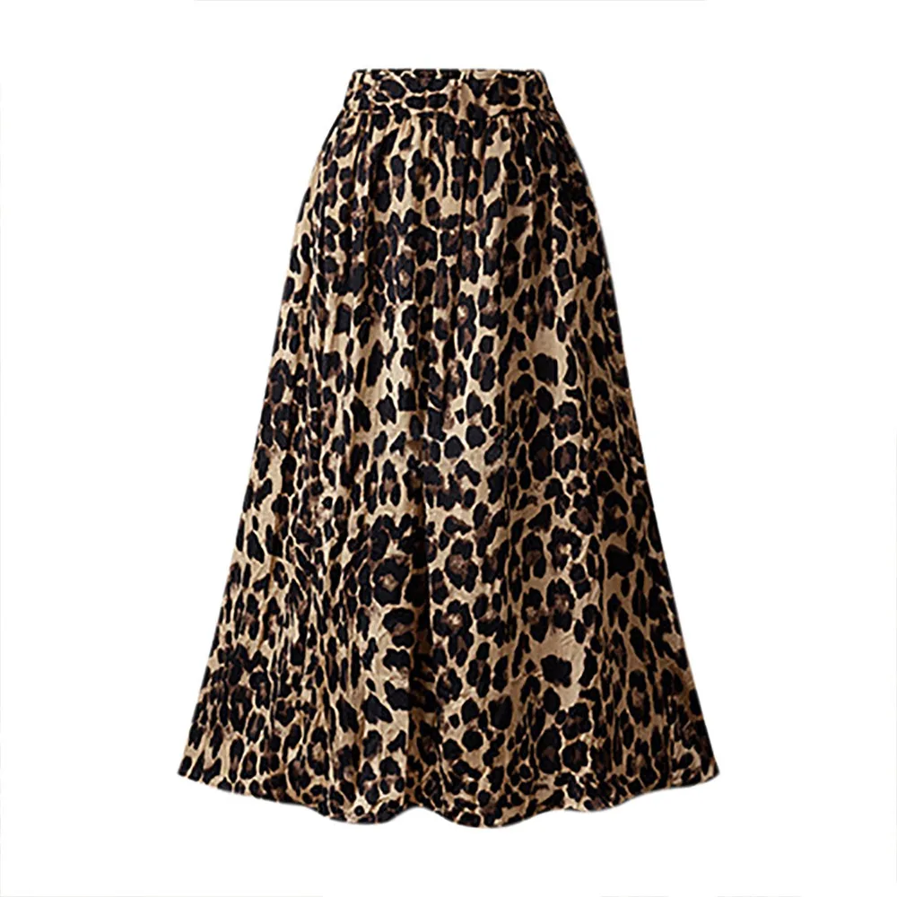 European Station Leopard Print Casual Skirt - Leopard