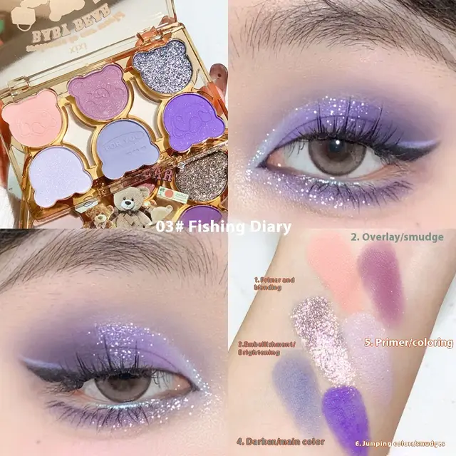 Six Color Eyeshadow Cool Diamond In The Debris Contrast Color Makeup Smoky Cut off Eye Makeup No3 - Shop at LoveMi
