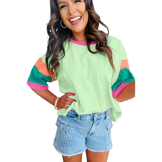 Women's Casual Style Loose Crew Neck Top T shirt P922 - Shop at LoveMi
