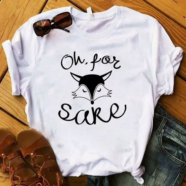 Cat Letter Pattern Printed Women's Short Sleeve Gjs9449 - Shop at LoveMi