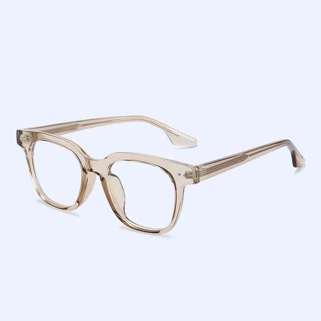 Women's Thick Frame TR90 Integrated Nose Pad Fashion Plain Style Frame High Sense Glasses Transparent Tea Frame - Shop at LoveMi