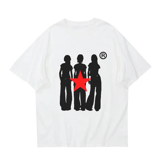 Retro Loose Y2g Cotton T shirt Printed Casual Short sleeved T shirt Bai - Shop at LoveMi