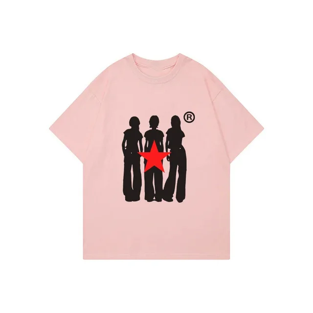 Retro Loose Y2g Cotton T shirt Printed Casual Short sleeved T shirt Fen - Shop at LoveMi
